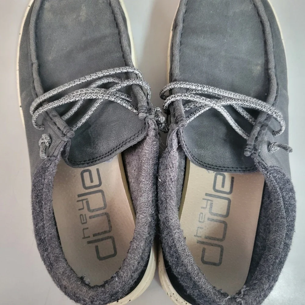 Hey‎ Dude Wally Shade Mens Grey Charcoal Slip On Loafers Size 8 121883246